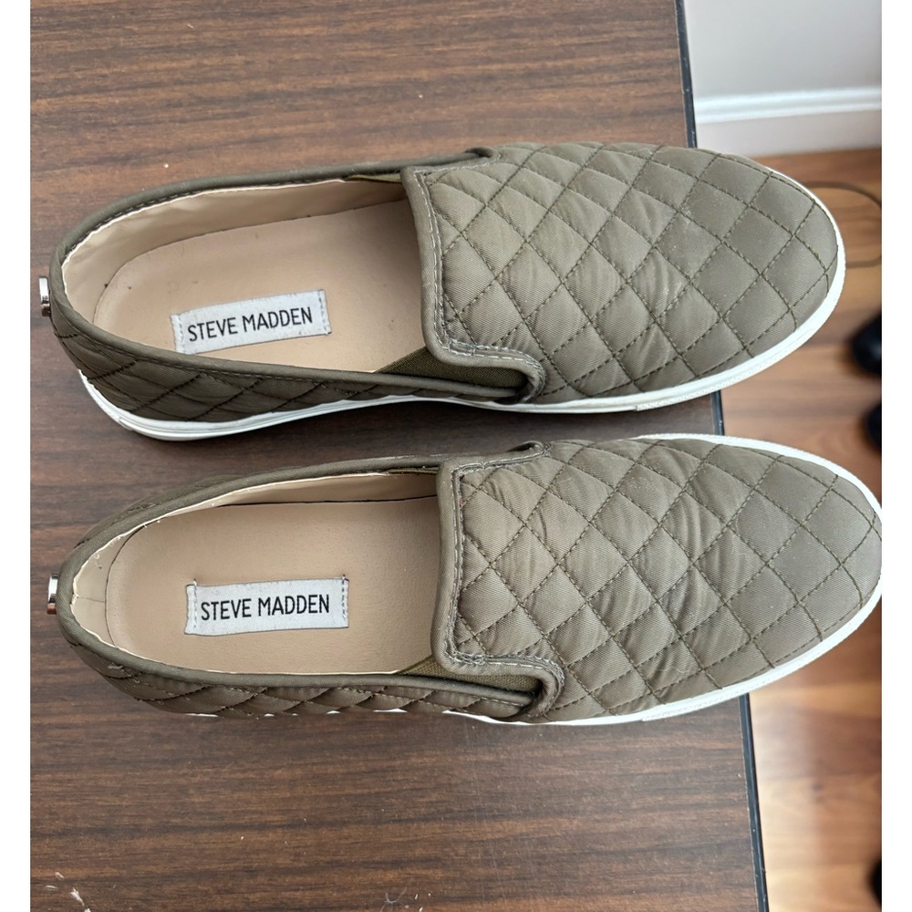 Steve Madden Women's Olive Quilted Slip-On Sneakers